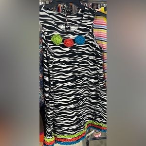 Bonnie Jean Girl's Zebra Striped Dress girl size 10-12
